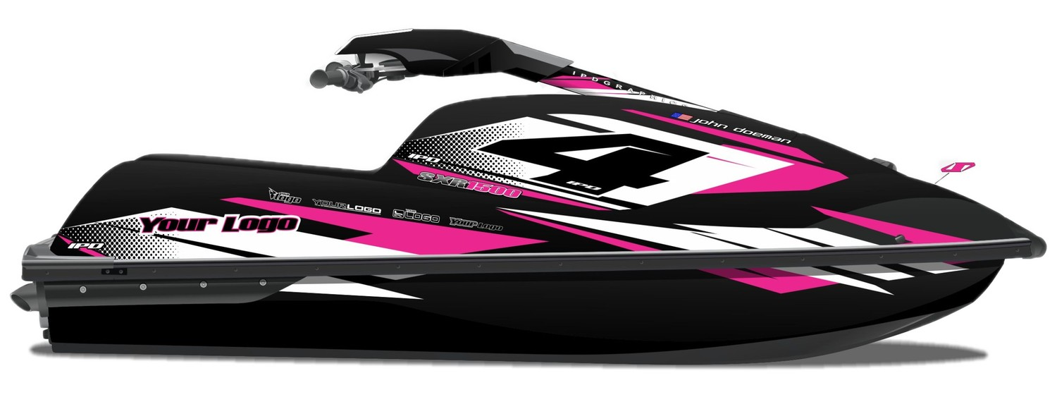 Kit de gráficas para moto de agua Kawasaki SX-R - Diseño 043 - LedPro Racing