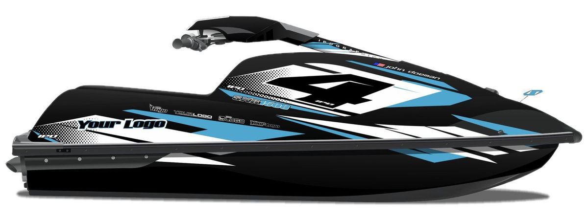 Kit de gráficas para moto de agua Kawasaki SX-R - Diseño 044 - LedPro Racing