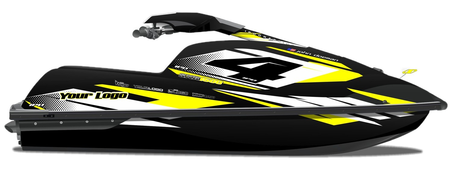 Kit de gráficas para moto de agua Kawasaki SX-R - Diseño 045 - LedPro Racing