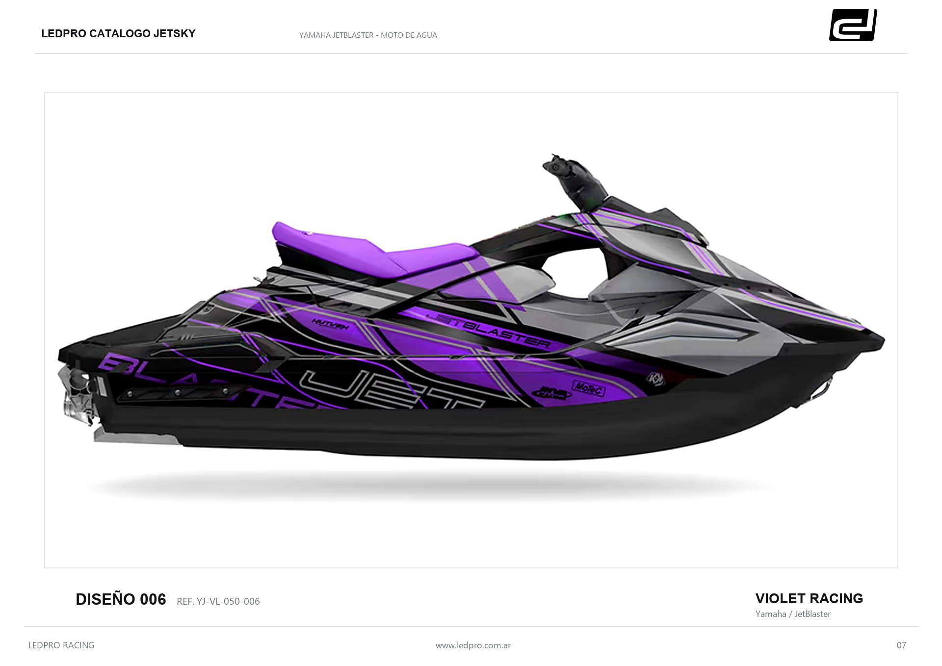 Kit de gráficas para moto de agua Yamaha JetBlaster - Violet Racing - LedPro Racing