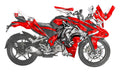 Kit de Gráficas para Moto de Pista Bajaj Pulsar RS 200 - Diseño 04 - LedPro Racing