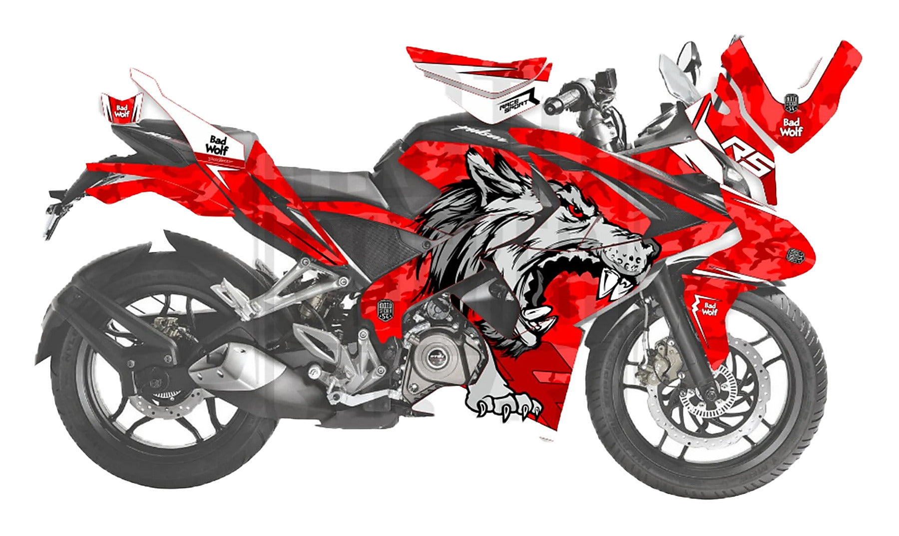 Kit de Gráficas para Moto de Pista Bajaj Pulsar RS 200 - Diseño 04 - LedPro Racing