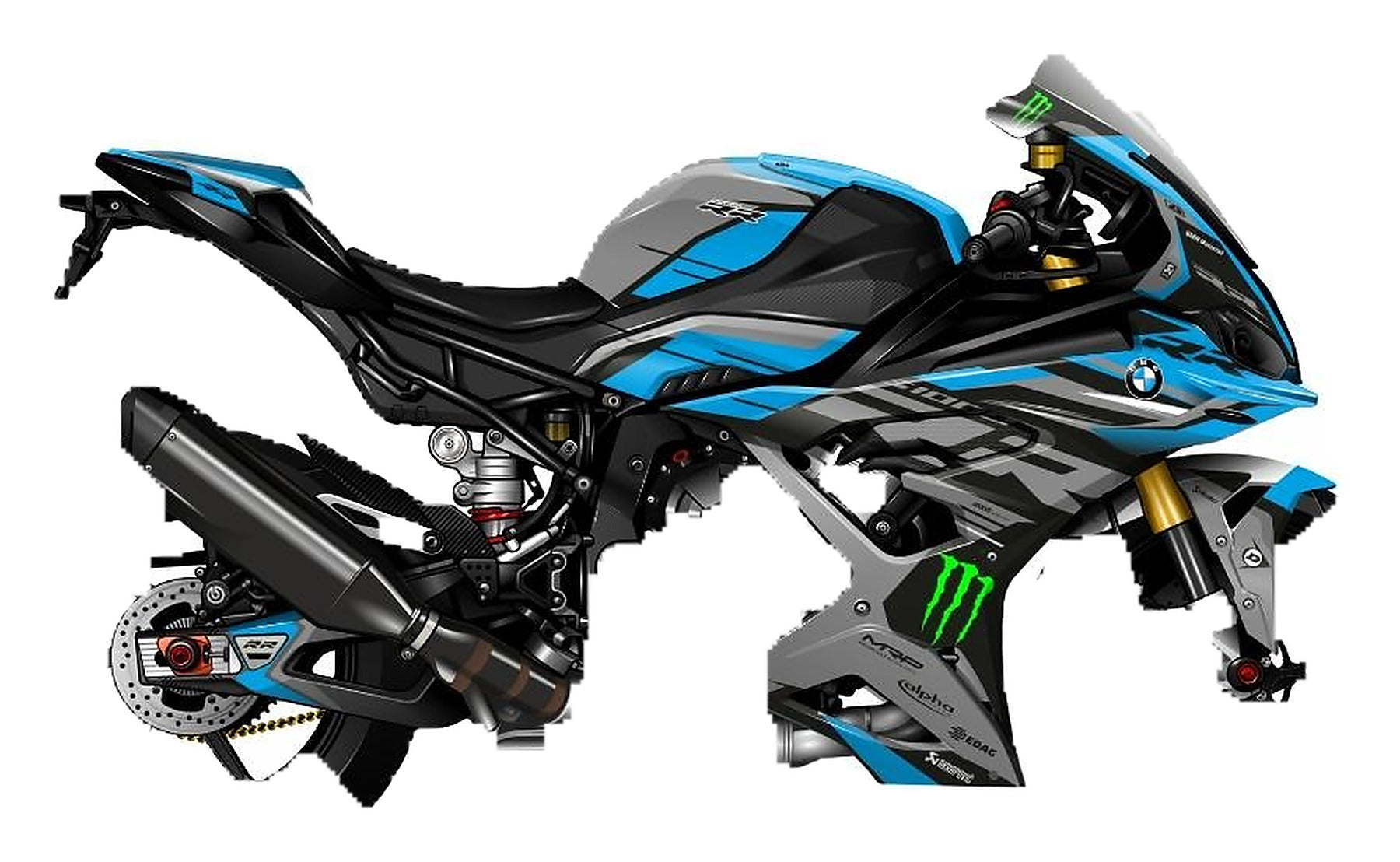Kit de Gráficas para Moto de Pista BMW S 1000 RR - Diseño 20 - LedPro Racing