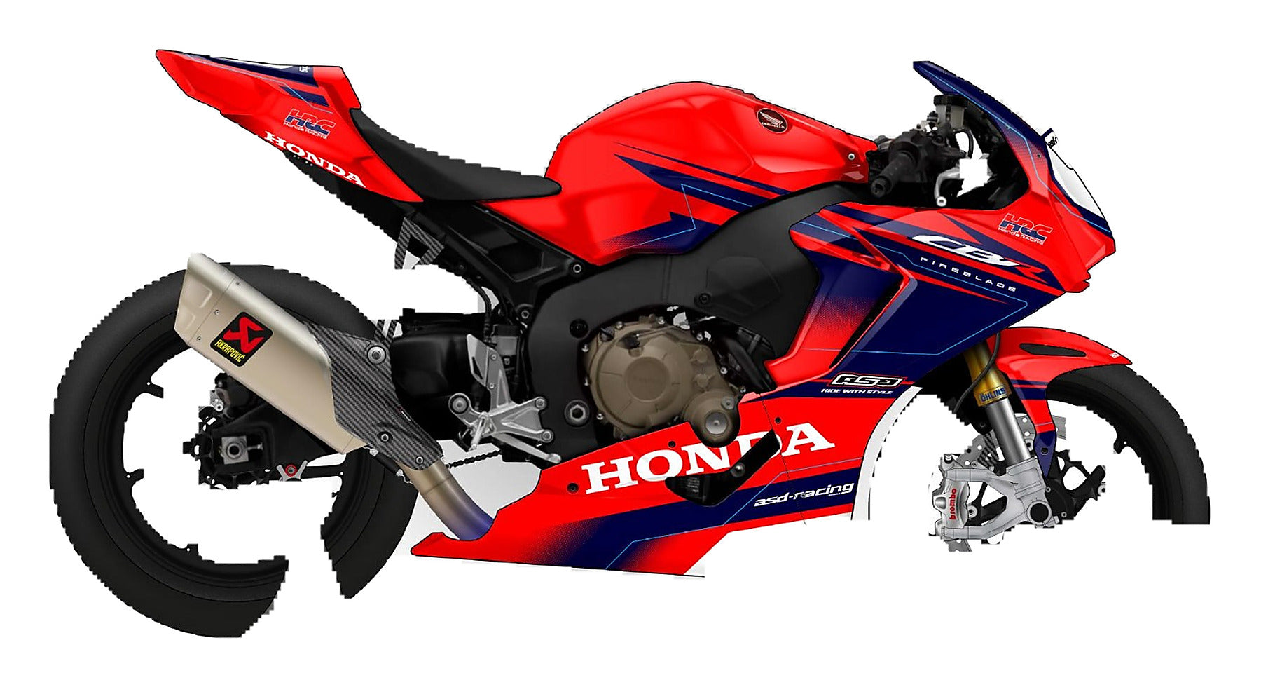 Kit de Gráficas para Moto de Pista Honda CBR - Diseño 12 - LedPro Racing
