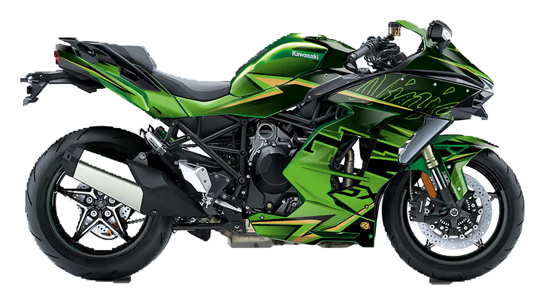 Kit de Gráficas para Moto de Pista Kawasaki Ninja H2 - Diseño 01 - LedPro Racing