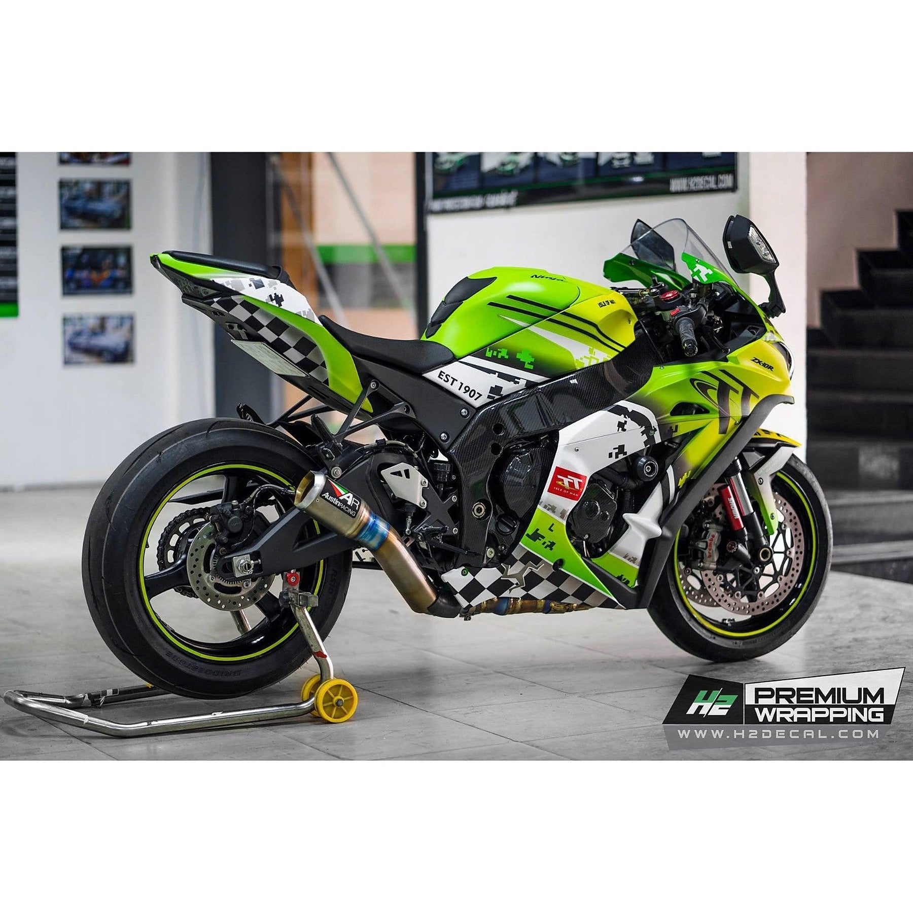 Kit de Gráficas para Moto de Pista Kawasaki ZX-10RR - Diseño 08 - LedPro Racing