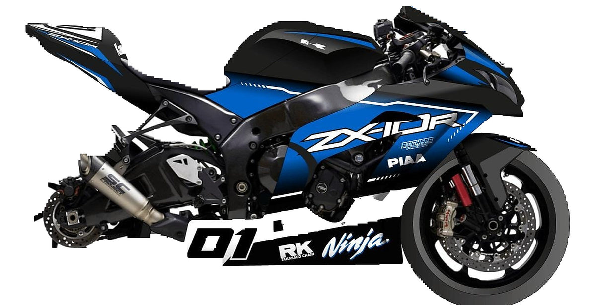 Kit de Gráficas para Moto de Pista Kawasaki ZX-10RR - Diseño 09 - LedPro Racing