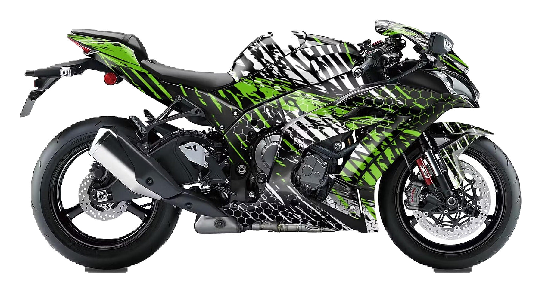 Kit de Gráficas para Moto de Pista Kawasaki ZX-10RR - Diseño 10 - LedPro Racing