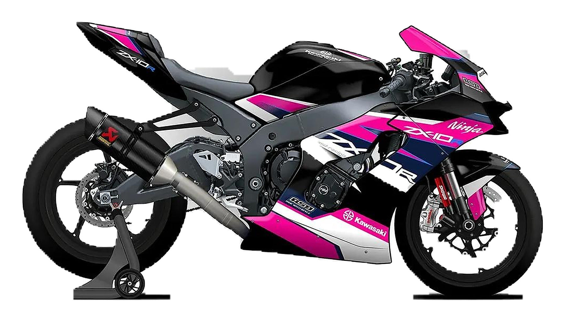 Kit de Gráficas para Moto de Pista Kawasaki ZX-10RR - Diseño 12 - LedPro Racing