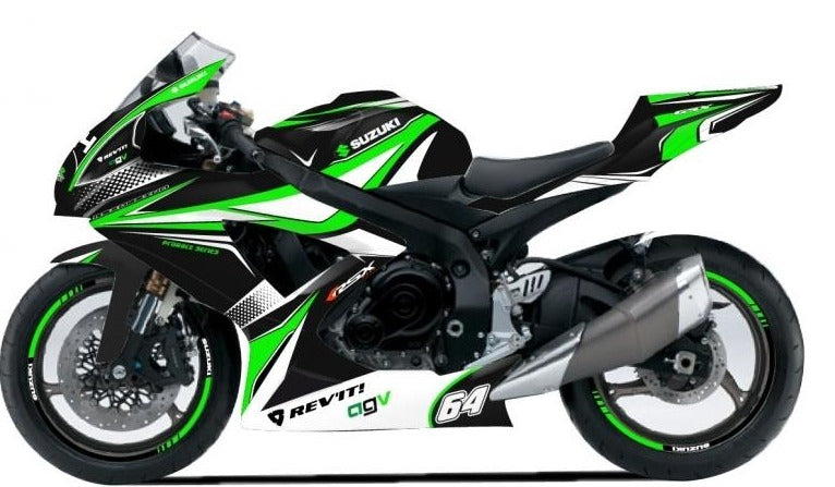 Kit de Gráficas para Moto de Pista Suzuki GSX-R 600 - Diseño 01 - LedPro Racing