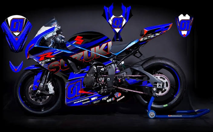 Kit de Gráficas para Moto de Pista Suzuki GSX-R 600 - Diseño 18 - LedPro Racing