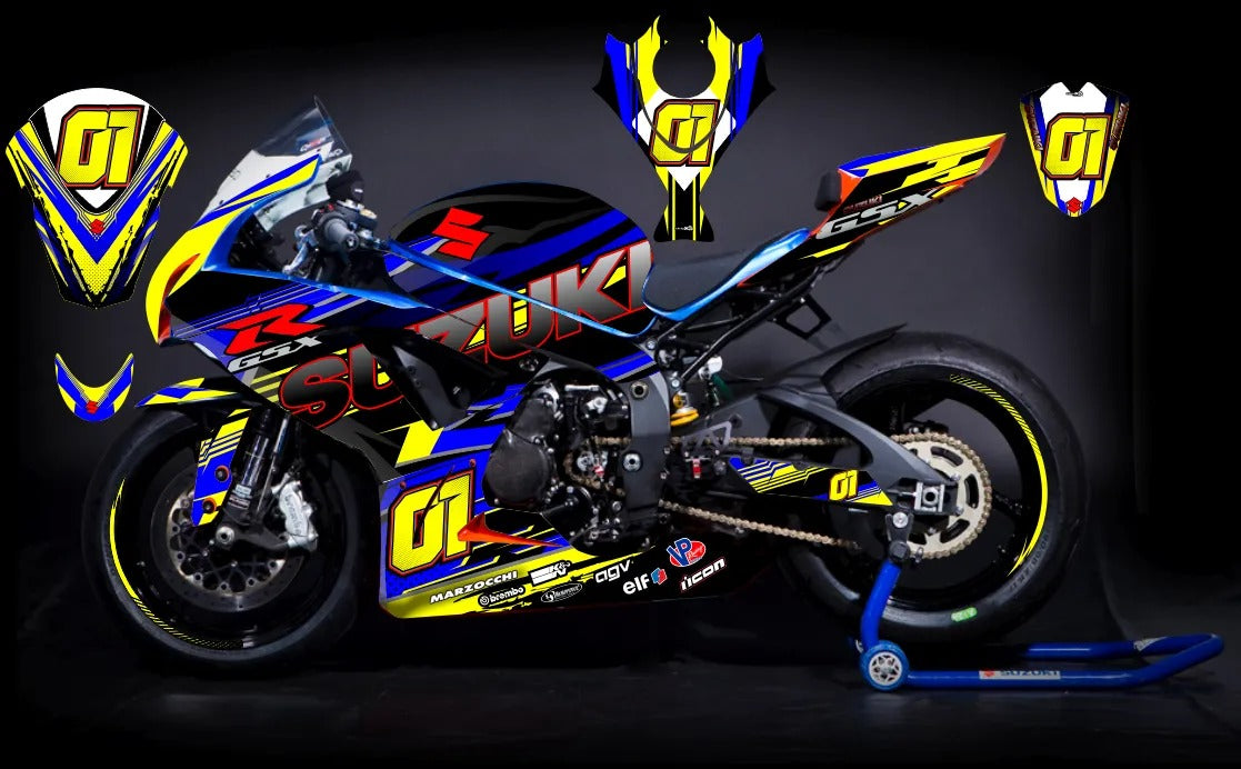 Kit de Gráficas para Moto de Pista Suzuki GSX-R 600 - Diseño 20 - LedPro Racing