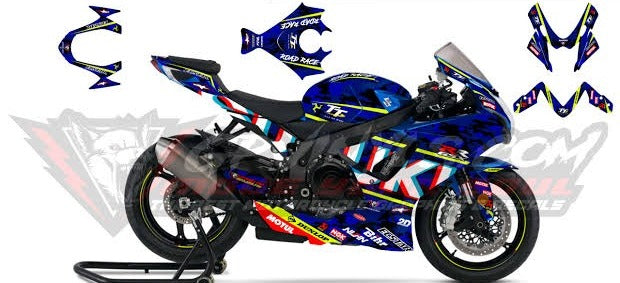 Kit de Gráficas para Moto de Pista Suzuki GSX-R 600 - Diseño 22 - LedPro Racing