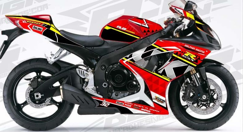 Kit de Gráficas para Moto de Pista Suzuki GSX-R 600 - Diseño 27 - LedPro Racing