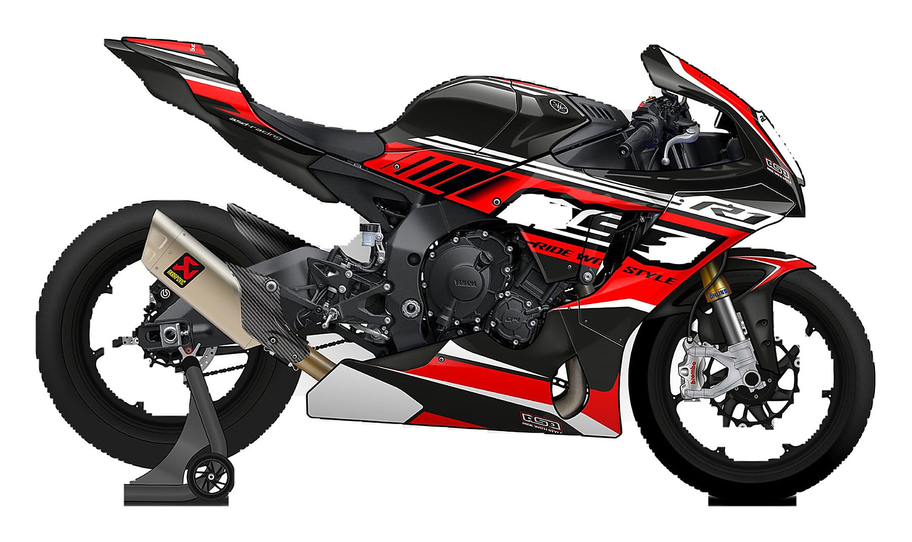 Kit de Gráficas para Moto de Pista Yamaha R1 - Diseño 73 - LedPro Racing