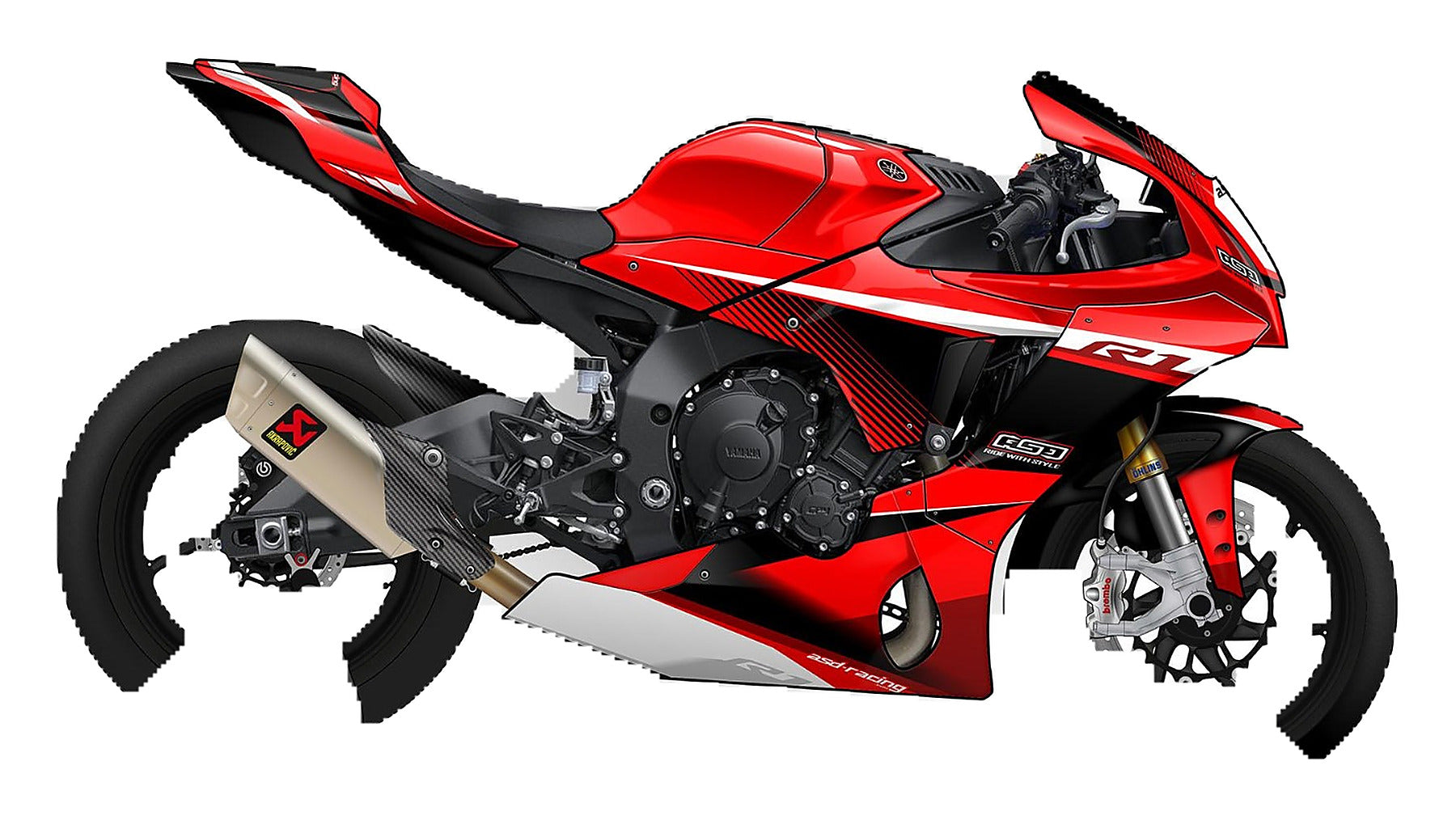 Kit de Gráficas para Moto de Pista Yamaha R1 - Diseño 98 - LedPro Racing