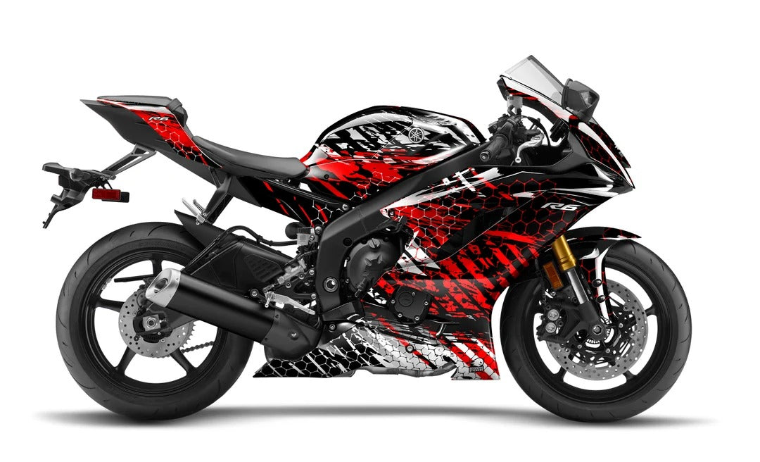 Kit de Gráficas para Moto de Pista Yamaha R6 - Diseño 02 - LedPro Racing
