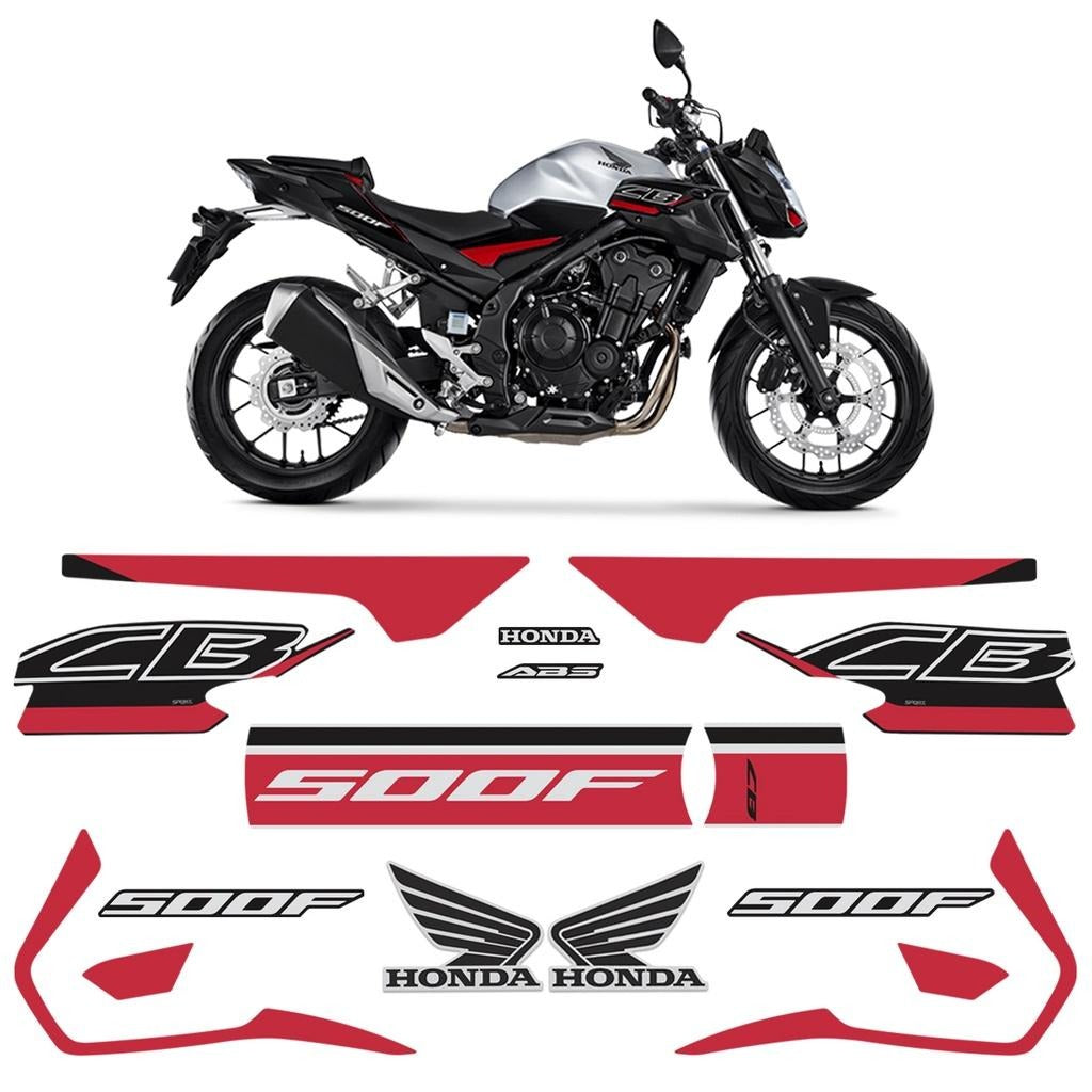 Kit de Gráficas para Moto Naked Honda CB - Diseño 65 - LedPro Racing