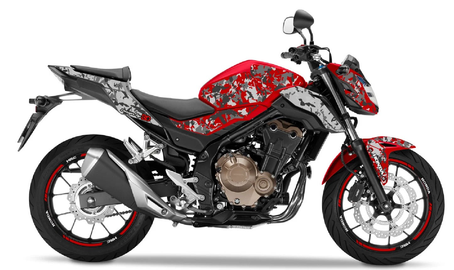 Kit de Gráficas para Moto Naked Honda CB - Diseño 70 - LedPro Racing