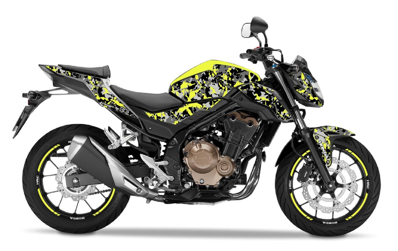 Kit de Gráficas para Moto Naked Honda CB - Diseño 72 - LedPro Racing
