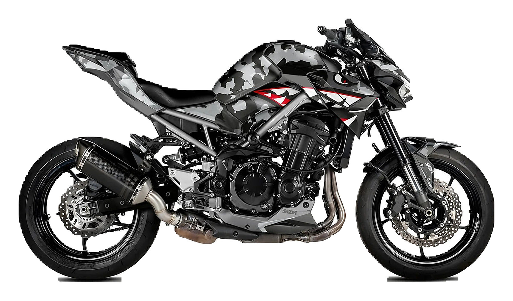 Kit de Gráficas para Moto Naked Kawasaki Z500 - Diseño 07 - LedPro Racing