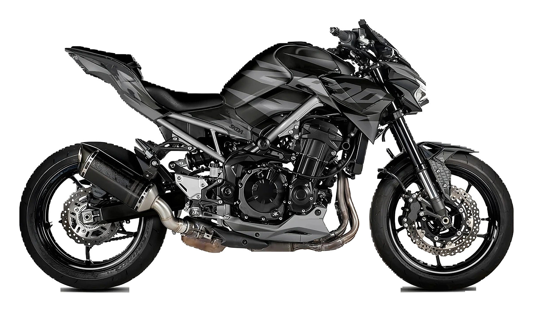Kit de Gráficas para Moto Naked Kawasaki Z500 - Diseño 08 - LedPro Racing