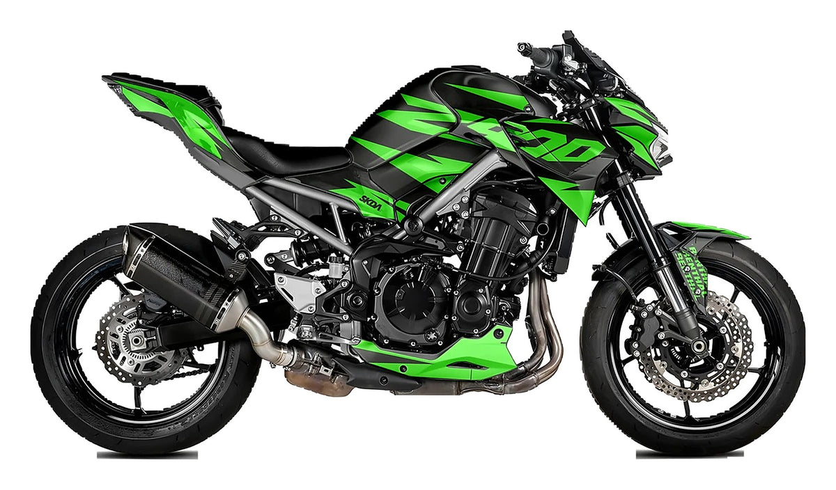Kit de Gráficas para Moto Naked Kawasaki Z500 - Diseño 09 - LedPro Racing