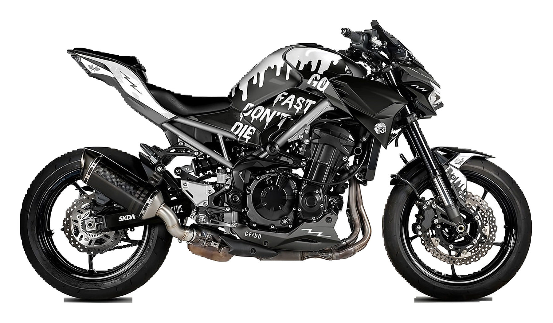 Kit de Gráficas para Moto Naked Kawasaki Z500 - Diseño 17 - LedPro Racing