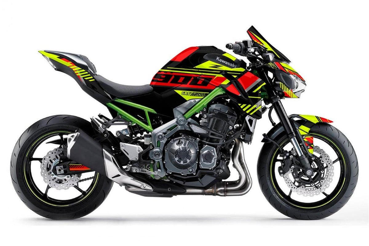 Kit de Gráficas para Moto Naked Kawasaki Z900 - Diseño 24 - LedPro Racing