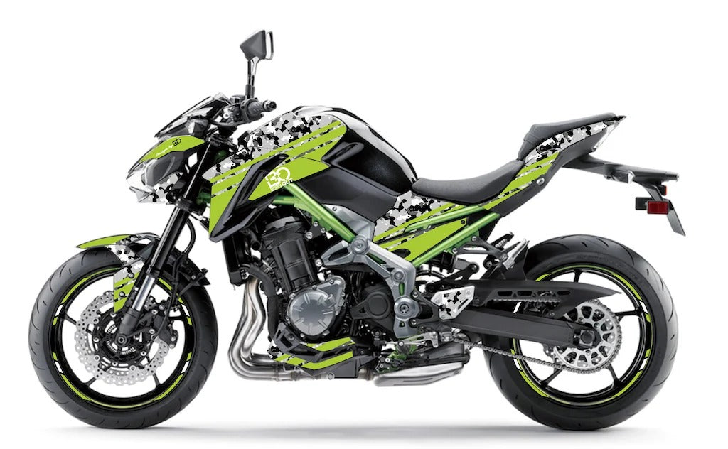 Kit de Gráficas para Moto Naked Kawasaki Z900 - Diseño 26 - LedPro Racing
