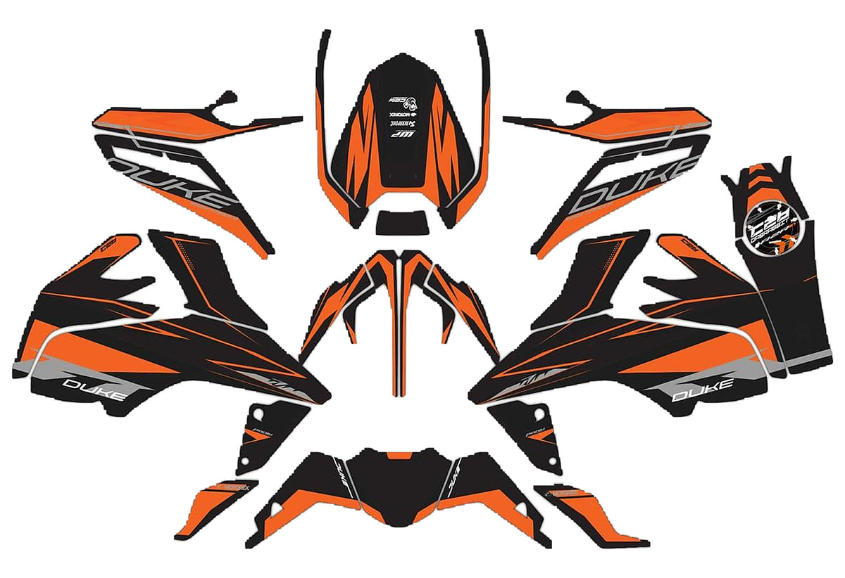 Kit de Gráficas para Moto Naked KTM Duke - Diseño 56 - LedPro Racing