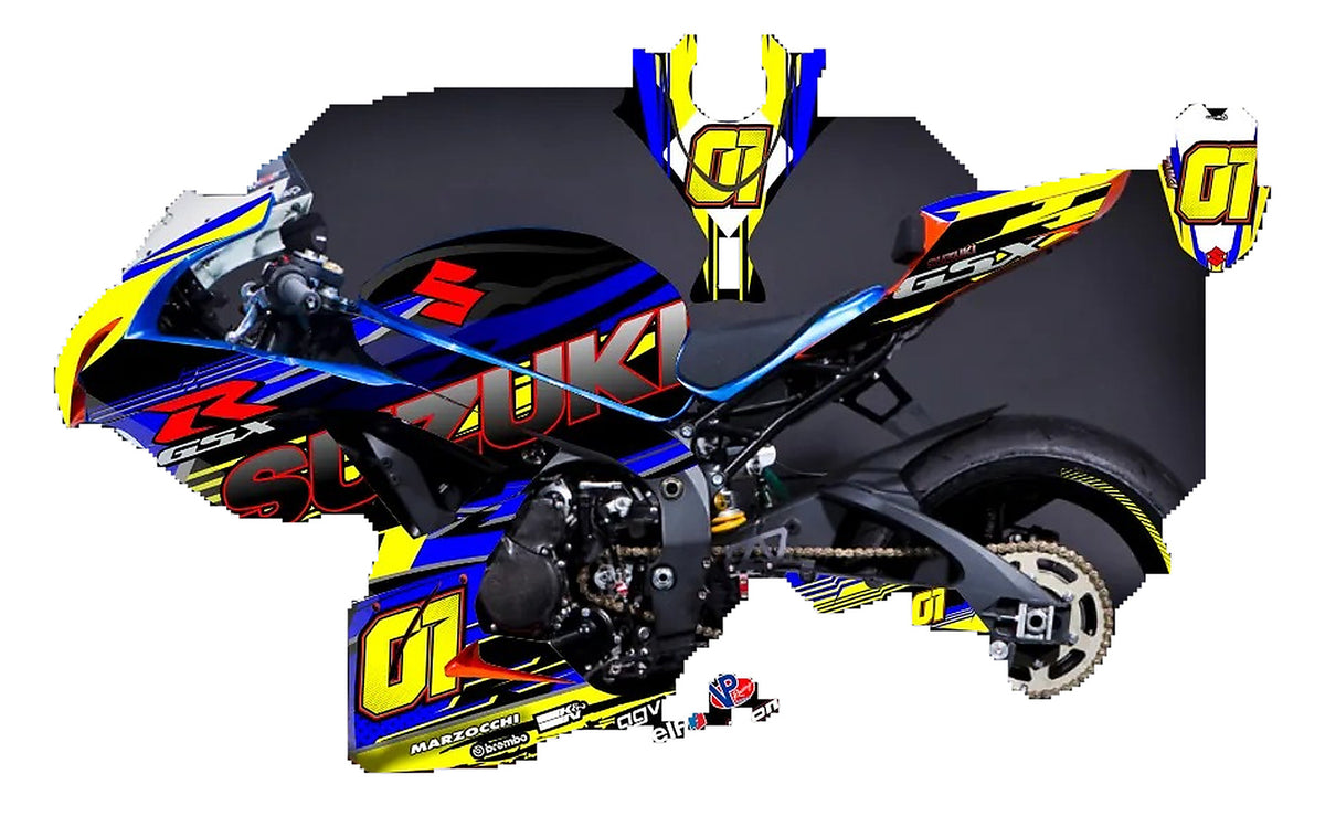 Kit de Gráficas para Moto Naked Suzuki GSR - Diseño 09 - LedPro Racing