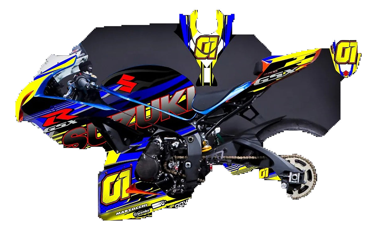 Kit de Gráficas para Moto Naked Suzuki GSR - Diseño 29 - LedPro Racing