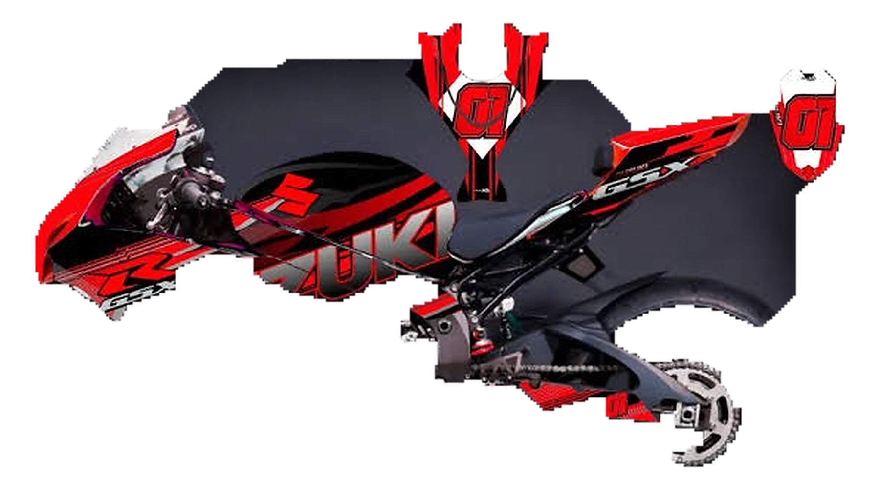 Kit de Gráficas para Moto Naked Suzuki GSR - Diseño 31 - LedPro Racing