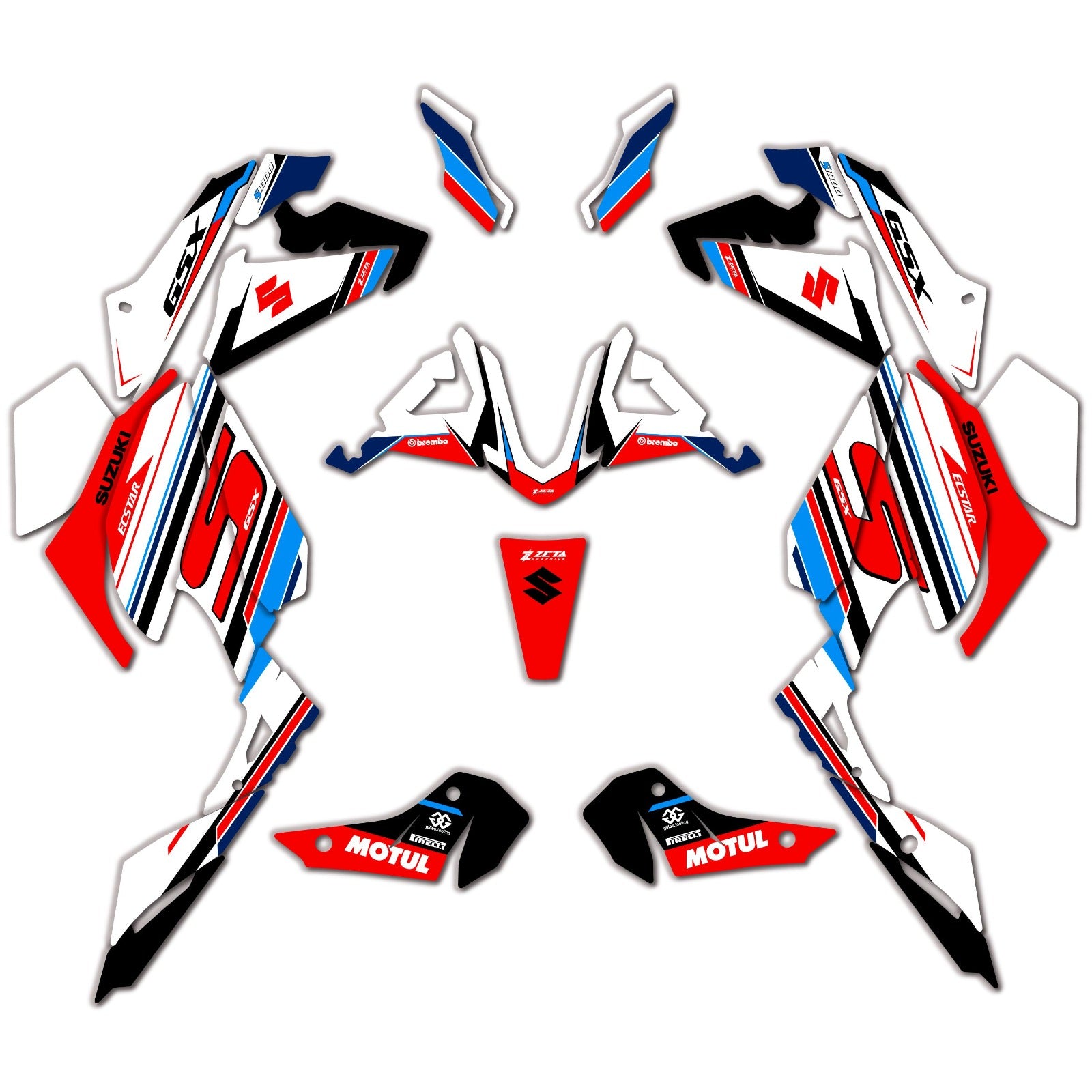 Kit de Gráficas para Moto Naked Suzuki GSX-S 1000 - Diseño 05 - LedPro Racing