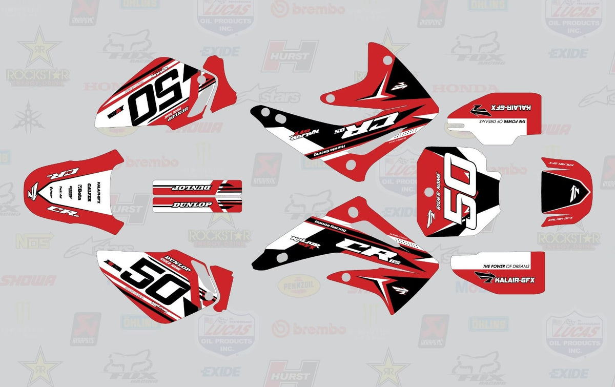 Kit de Gráficas para Motocross Honda CR - Diseño 29 - LedPro Racing