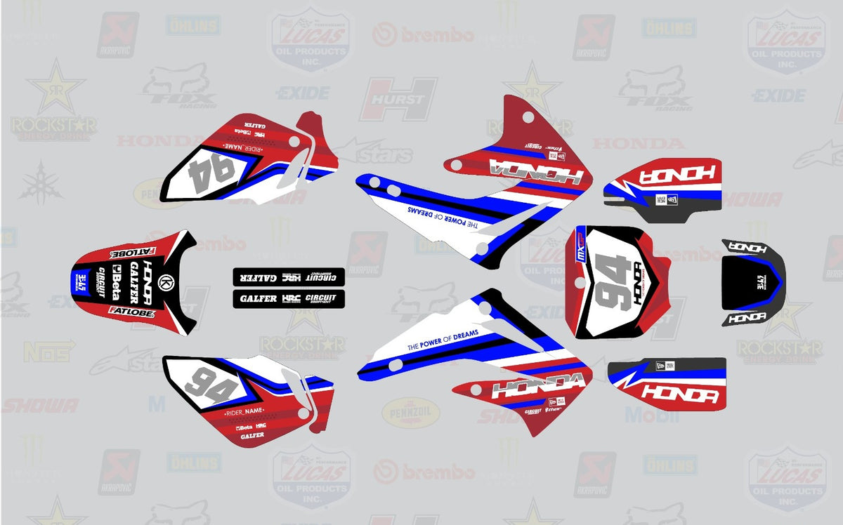Kit de Gráficas para Motocross Honda CR - Diseño 30 - LedPro Racing