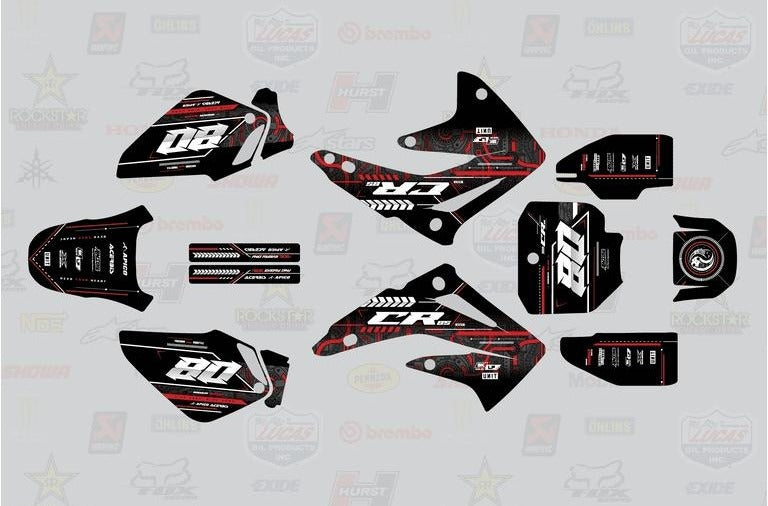 Kit de Gráficas para Motocross Honda CR - Diseño 38 - LedPro Racing