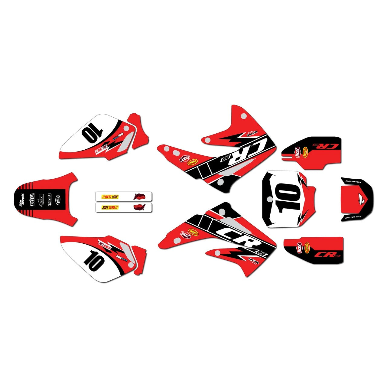 Kit de Gráficas para Motocross Honda CR - Diseño 40 - LedPro Racing