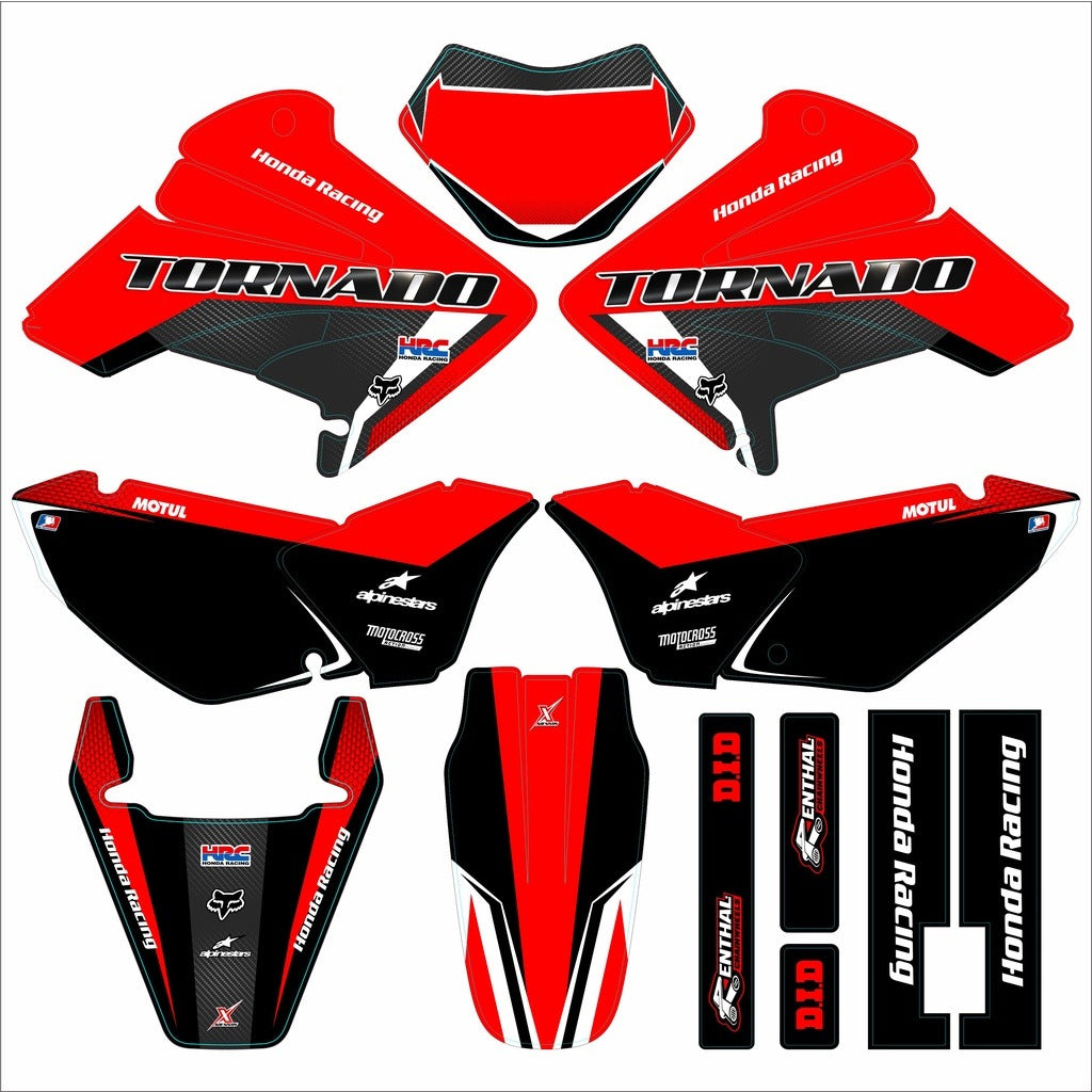 Kit de Gráficas para Motocross Honda XR Tornado - Diseño 01 - LedPro Racing