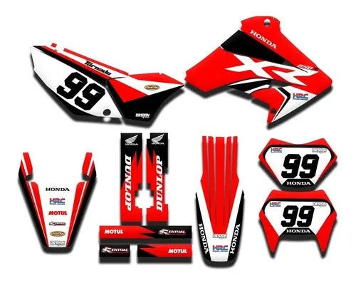 Kit de Gráficas para Motocross Honda XR Tornado - Diseño 04 - LedPro Racing