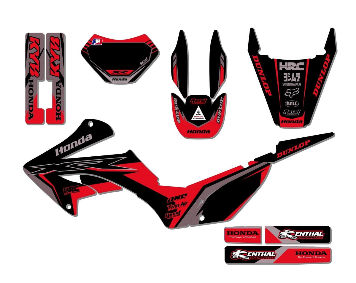 Kit de Gráficas para Motocross Honda XR Tornado - Diseño 05 - LedPro Racing