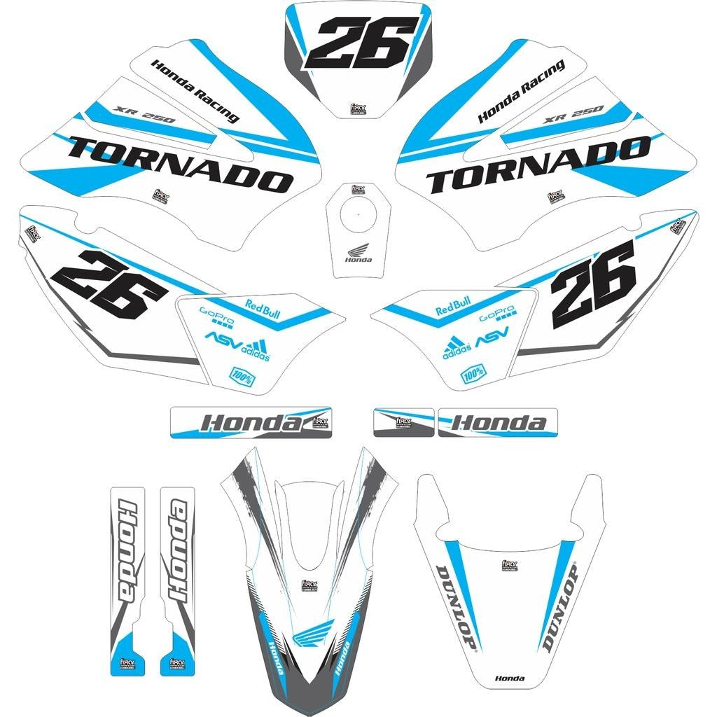 Kit de Gráficas para Motocross Honda XR Tornado - Diseño 07 - LedPro Racing