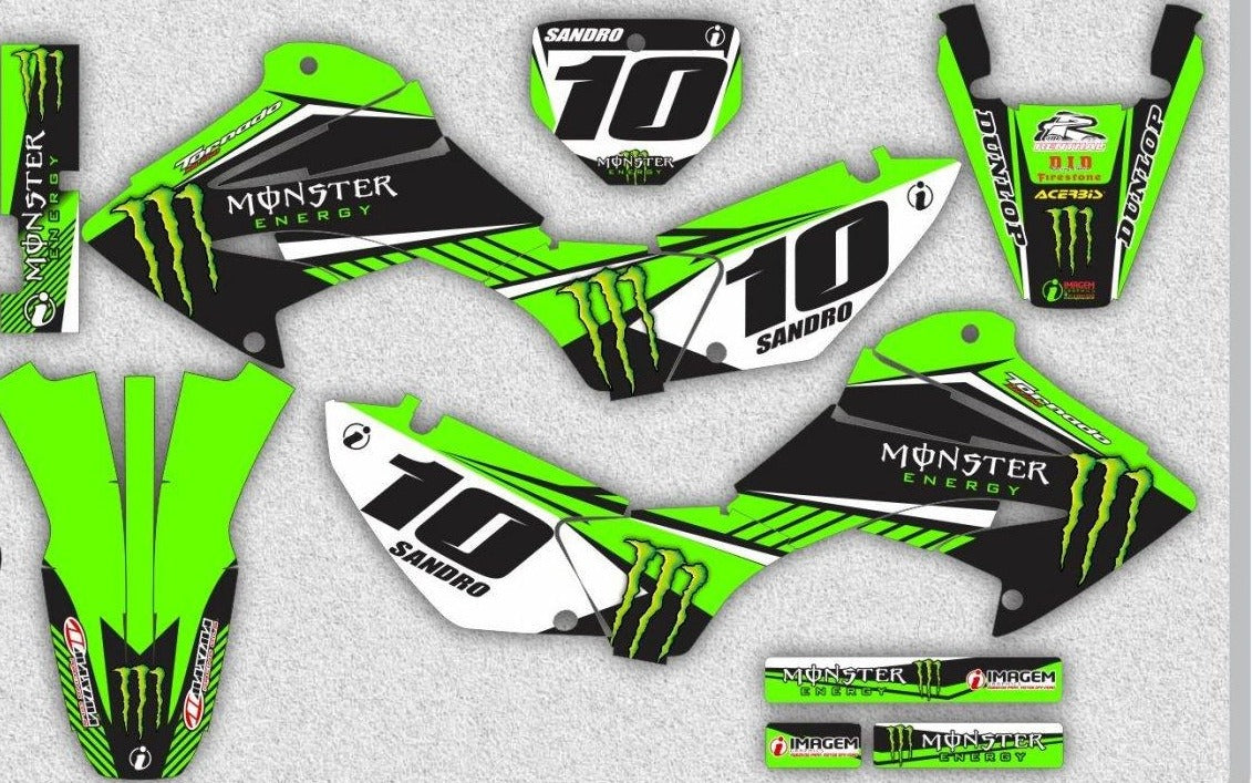 Kit de Gráficas para Motocross Honda XR Tornado - Diseño 16 - LedPro Racing