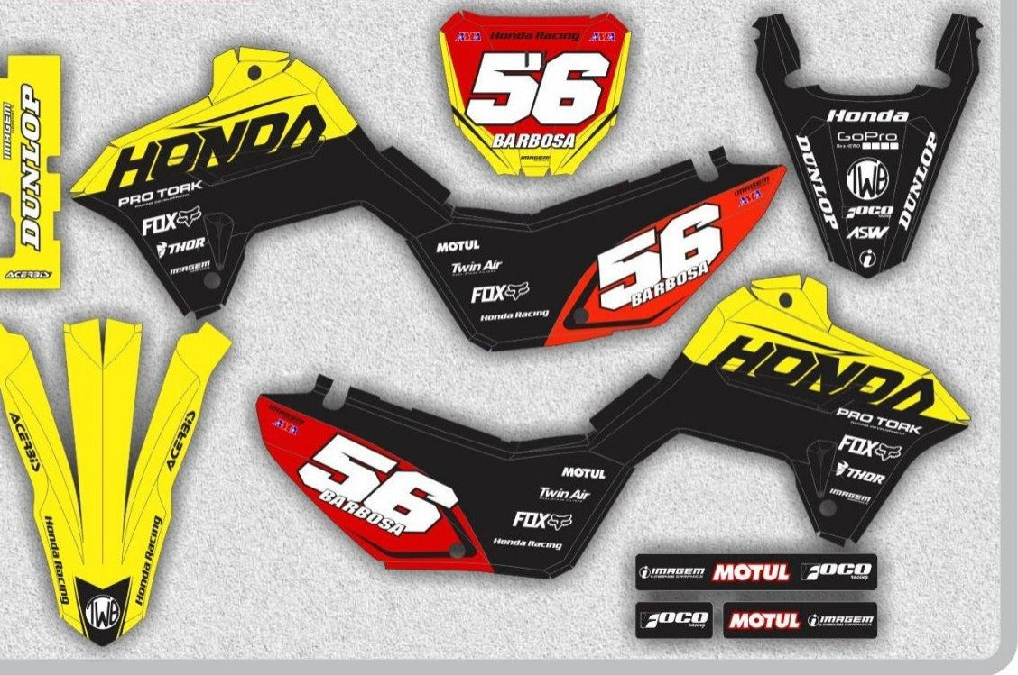 Kit de Gráficas para Motocross Honda XR Tornado - Diseño 17 - LedPro Racing
