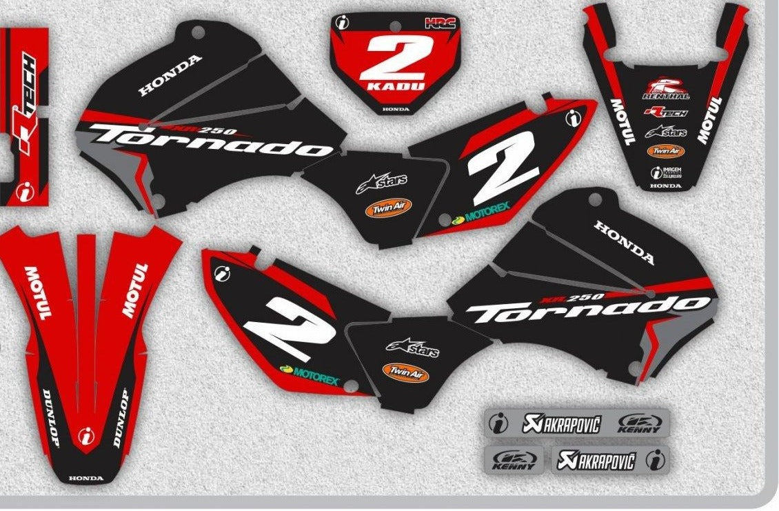 Kit de Gráficas para Motocross Honda XR Tornado - Diseño 18 - LedPro Racing