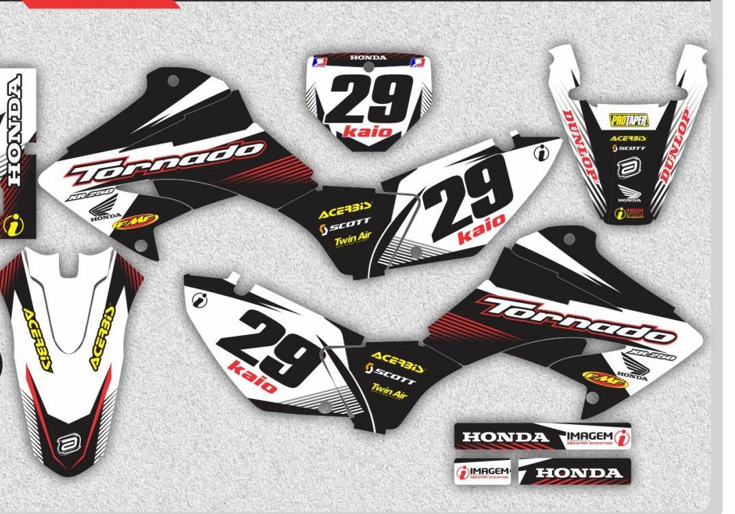 Kit de Gráficas para Motocross Honda XR Tornado - Diseño 19 - LedPro Racing