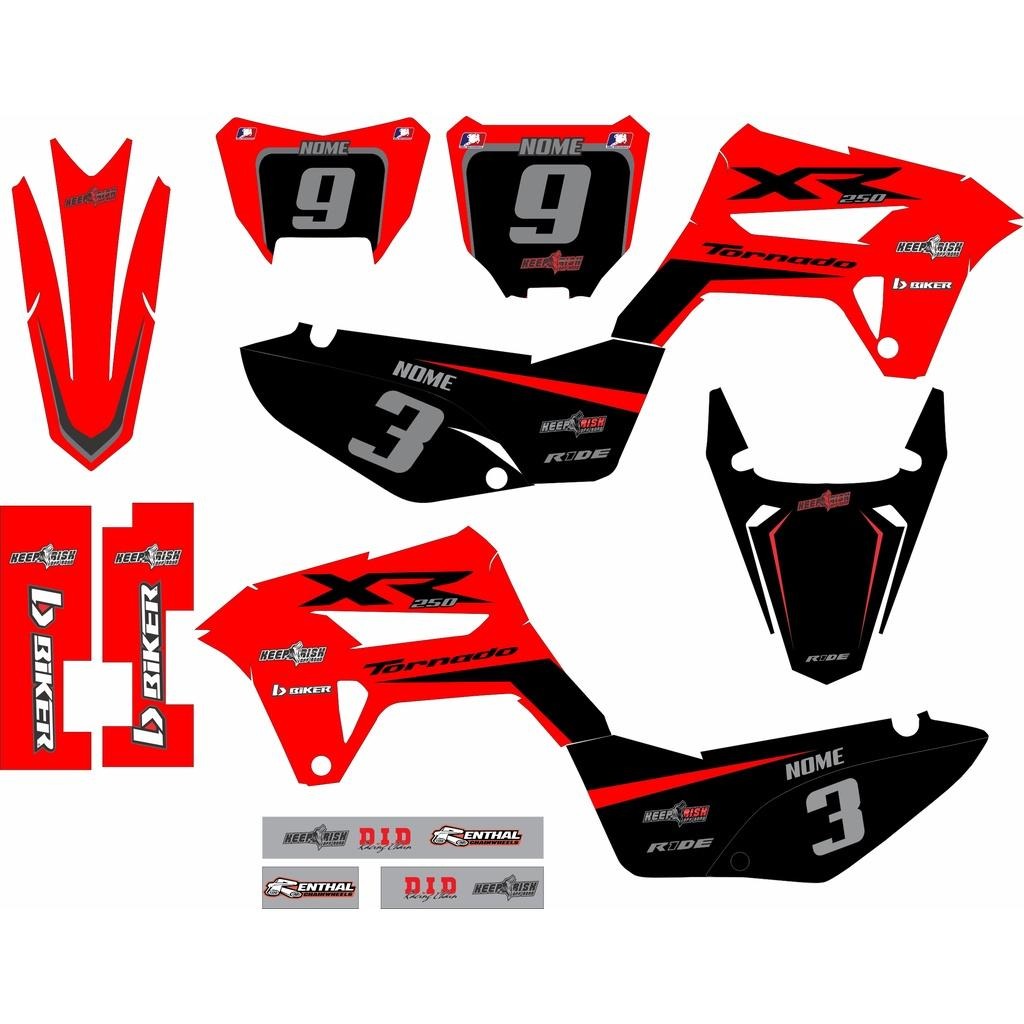 Kit de Gráficas para Motocross Honda XR Tornado - Diseño 21 - LedPro Racing