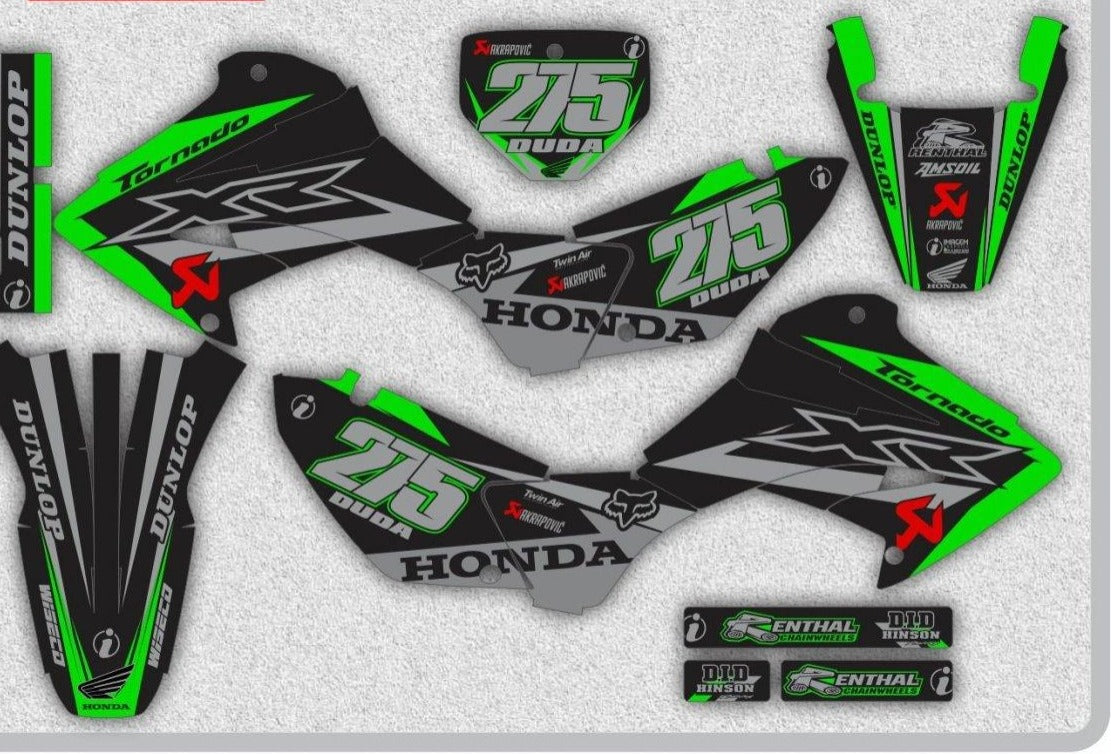 Kit de Gráficas para Motocross Honda XR Tornado - Diseño 23 - LedPro Racing