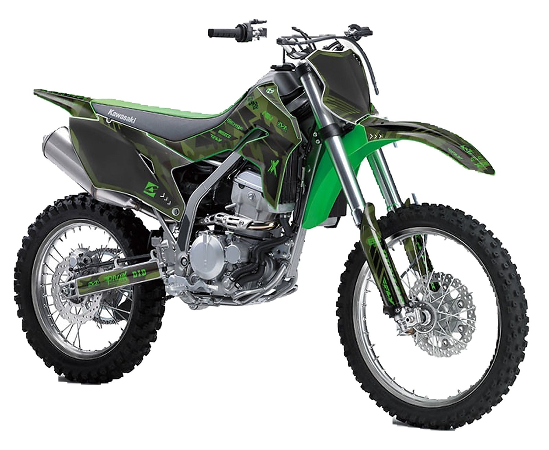 Kit de Gráficas para Motocross Kawasaki KLX - Diseño 04 - LedPro Racing